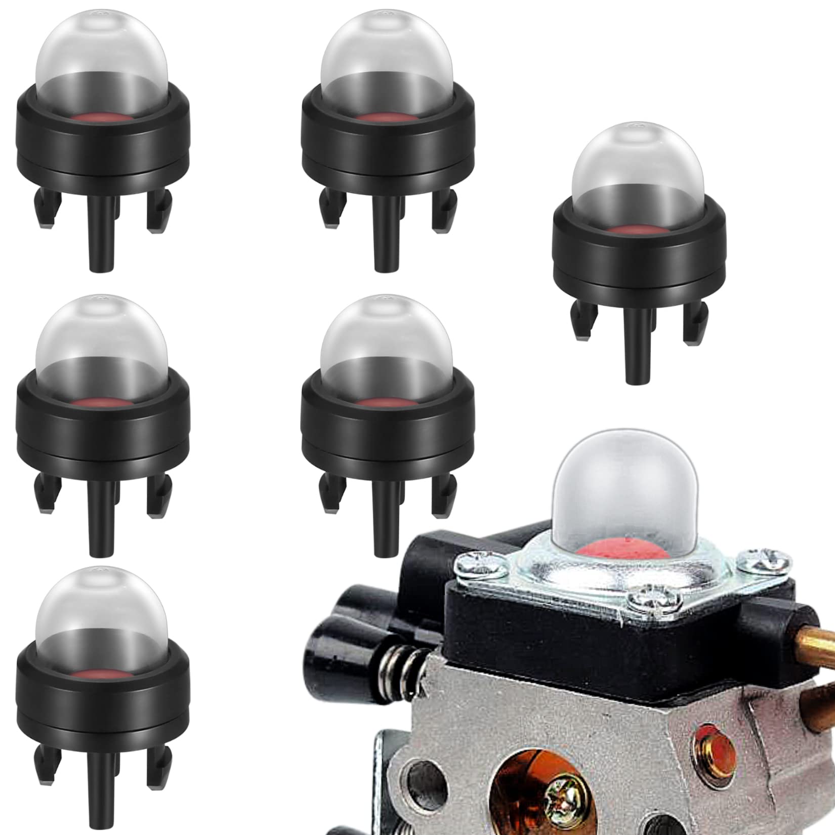 6 Stücke Vergaser Primer Pumpe,Mini-vergaser-öl-Blase Snap-In Primer Bulb Rasenmäher für Kettensägen Gebläse Trimmervergaser Motorsense Rasenmäher von 通用