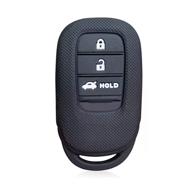 Otai Autoschlüssel Abdeckung aus Silikon Fall Kompatibel mit Honda Civic Gen Zubehör Accord Vezel Freed Pilot Weiche Schlüsselhülle (Schwarz 3 Tasten A) von 通用