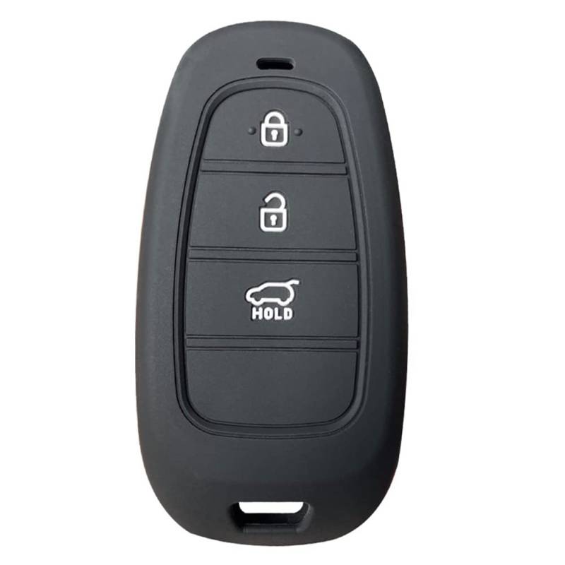 Otai Autoschlüssel Abdeckung aus Silikon Fall Kompatibel mit Hyundai Santa Fe Tucson Nexo NX4 Atos Fernbedienung Intelligentes Auto Zubehör (Schwarz 3 Tasten) von 通用