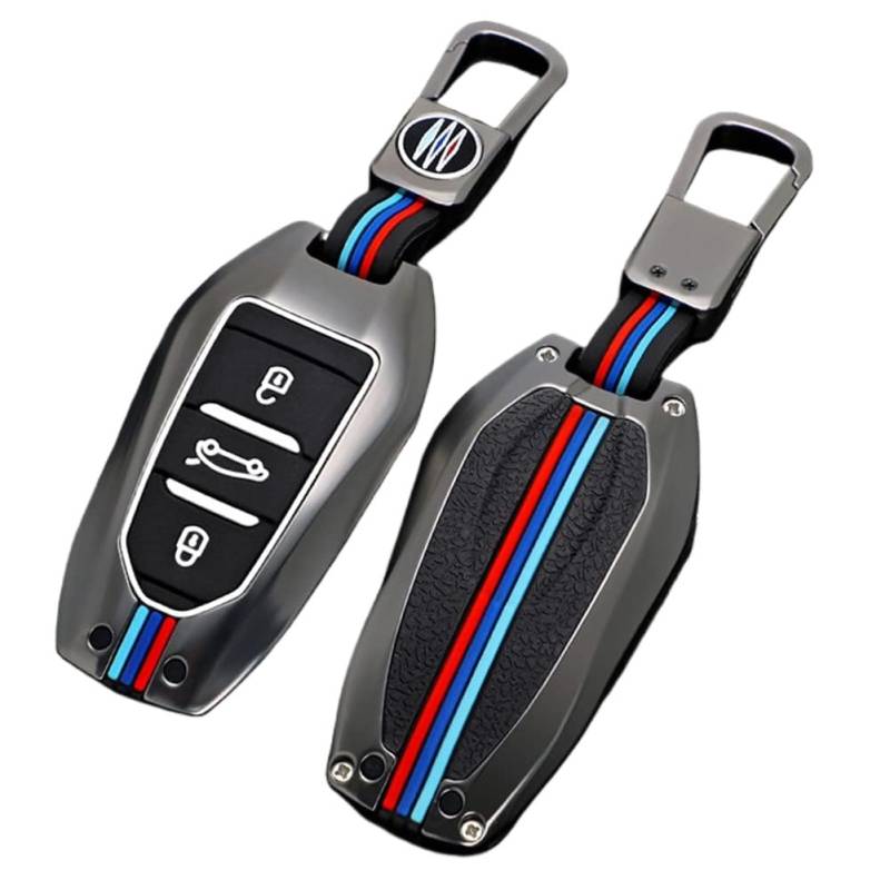 Otai Autoschlüsselhülle aus Zinklegierung, kompatibel mit Peugeot/Citroen C1Grand Picasso mit fluoreszierenden 3 Tasten Autoschlüsselgehäuse (matte Farbe A) von 通用