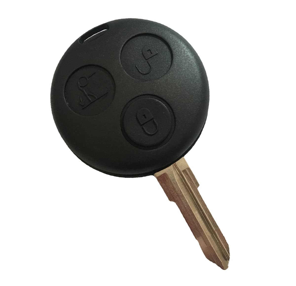 Schlüssel Gehäuse 3 Tasten für Smart ForTwo 450 Schwarz Neu von 通用