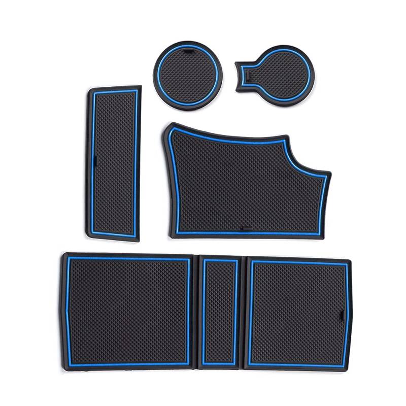 Smabee Anti-Rutsch-Torschlitz-Bechermatte für Peugeot 208 e-208 2019-2022 GT Getränkehalter Türnut Anti-Rutsch-Pad-Zubehör (blau) von 通用