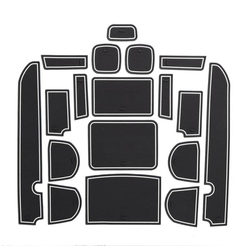 Smabee Auto-Torschlitz-Pad für Nissan Navara D40 2008–2012 4DR, Anti-Rutsch-Fußmatten, Getränkehalter, Mittelkonsolen, Innenzubehör, 18 Stück (weiß) von smabee