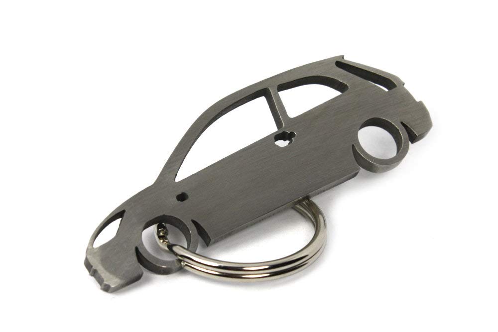 01 Car Shape Schlüsselanhänger aus Edelstahl - Kompatibel mit Ford Fiesta 6 MK6 3 Tür Car Shape von 01