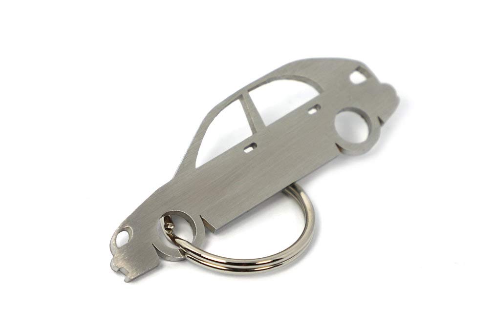 01 CarShape Schlüsselanhänger aus Edelstahl - Kompatibel mit Daewoo Lanos 5 Tür Car Shape von 01