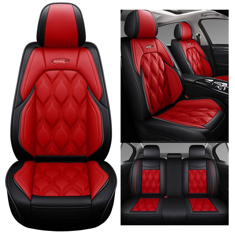 0beilita Sitzbezüge Auto Autositzbezüge Universal Set für Audi A3 8P Q5 A6 C6 A4 A5 Sportback B7 Avant 8V C7 A1 B9 Audio Rs4 5 6 7 R8 S5 S6 S7 S8 Q3 Auto Zubehör, Roter Standard von 0beilita