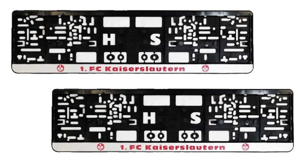 1. FC Kaiserslautern Kennzeichenrahmen, Kennzeichenhalter - Logo - 2er Set Nummernschildträger FCK von 1. FC Kaiserslautern