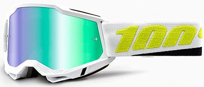 100 Percent Accuri 2 Peyote S22, Crossbrille verspiegelt - Weiß/Neon-Gelb/Schwarz Grün-Verspiegelt von 100 Percent