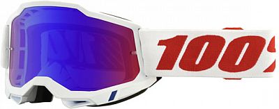 100 Percent Accuri 2 Pure, Crossbrille verspiegelt - Weiß/Rot Rot/Blau-Verspiegelt von 100 Percent