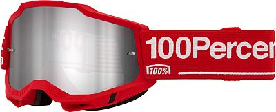 100 Percent Accuri 2 Wolg, Crossbrille verspiegelt - Rot/Weiß Silber-Verspiegelt von 100 Percent