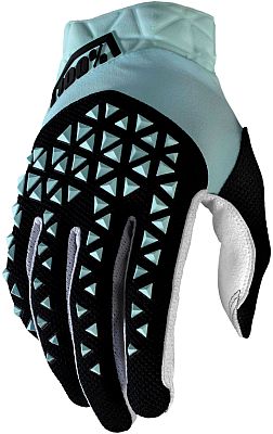 100 Percent Airmatic, Handschuhe - Schwarz/Hellblau - S von 100 Percent