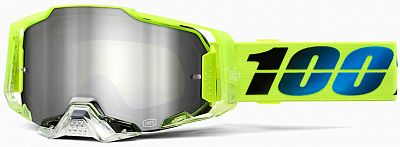 100 Percent Armega Koropi, Crossbrille verspiegelt - Neon-Gelb/Schwarz/Blau Silber-Verspiegelt von 100 Percent