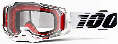 100 Percent Armega Lightsaber, Crossbrille - Weiß/Schwarz/Rot Klar von 100 Percent