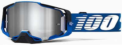 100 Percent Armega Rockchuck, Crossbrille verspiegelt - Blau/Schwarz/Weiß Silber-Verspiegelt von 100 Percent