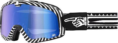 100 Percent Barstow Classic Death Spray, Motorradbrille - Schwarz/Weiß Blau-Verspiegelt von 100 Percent