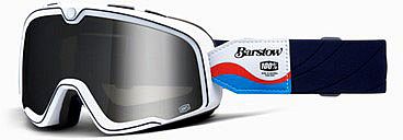 100 Percent Barstow Lucien, Motorrad-Brille verspiegelt - Weiß/Schwarz/Blau/Rot Silber-Verspiegelt von 100 Percent