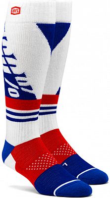 100 Percent Mx Torque, Socken - Weiß/Blau/Rot - S/M von 100 Percent