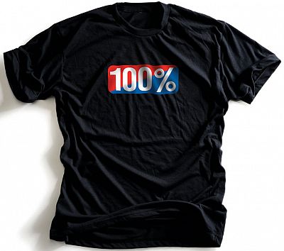 100 Percent Old School, T-Shirt - Schwarz/Weiß/Blau/Rot - M von 100 Percent