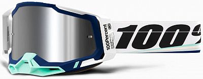 100 Percent Racecraft 2 Arsham, Crossbrille verspiegelt - Weiß/Dunkelblau/Türkis Silber-Verspiegelt von 100 Percent
