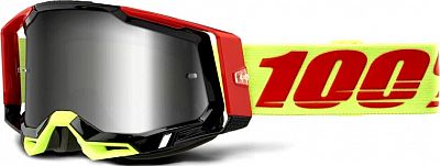 100 Percent Racecraft 2 Extra Wiz, Crossbrille verspiegelt - Schwarz/Rot/Neon-Gelb Silber-Verspiegelt von 100 Percent