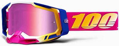 100 Percent Racecraft 2 Mission, Crossbrille verspiegelt - Pink/Weiß/Gelb/Blau Pink-Verspiegelt von 100 Percent