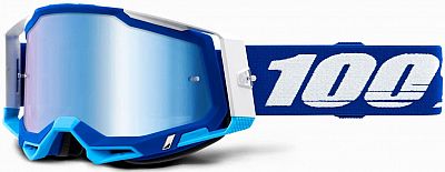 100 Percent Racecraft 2, Crossbrille verspiegelt - Blau/Weiß/Hellblau Blau-Verspiegelt von 100 Percent