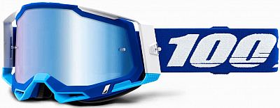 100 Percent Racecraft 2 S22, Crossbrille verspiegelt - Blau/Weiß/Hellblau Blau-Verspiegelt von 100 Percent