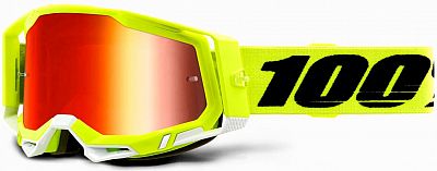 100 Percent Racecraft 2, Crossbrille verspiegelt - Neon-Gelb/Schwarz/Weiß Rot-Verspiegelt von 100 Percent