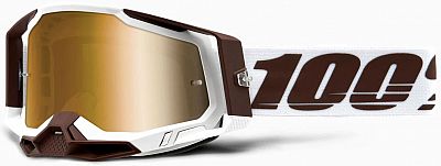 100 Percent Racecraft 2 Snowbird, Crossbrille verspiegelt - Weiß/Dunkelbraun Gold-Verspiegelt von 100 Percent
