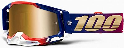 100 Percent Racecraft 2 United, Crossbrille verspiegelt - Rot/Weiß/Blau Gold-Verspiegelt von 100 Percent