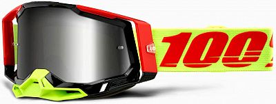 100 Percent Racecraft 2 Wiz S22, Crossbrille verspiegelt - Neon-Gelb/Eot/Schwarz Silber-Verspiegelt von 100 Percent