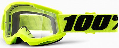 100 Percent Strata 2, Crossbrille Kinder - Neon-Gelb/Schwarz Klar von 100 Percent