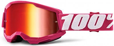 100 Percent Strata 2 Fletcher, Crossbrille verspiegelt - Pink/Weiß Rot/Verspiegelt von 100 Percent