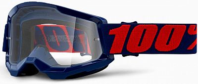 100 Percent Strata 2 Masego S22, Crossbrille - Dunkelblau/Rot Klar von 100 Percent