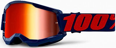 100 Percent Strata 2 Masego, Crossbrille verspiegelt - Dunkelblau/Rot Rot-Verspiegelt von 100 Percent