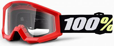 100 Percent Strata 2 Mini, Crossbrille Kinder - Rot/Schwarz/Weiß Klar von 100 Percent