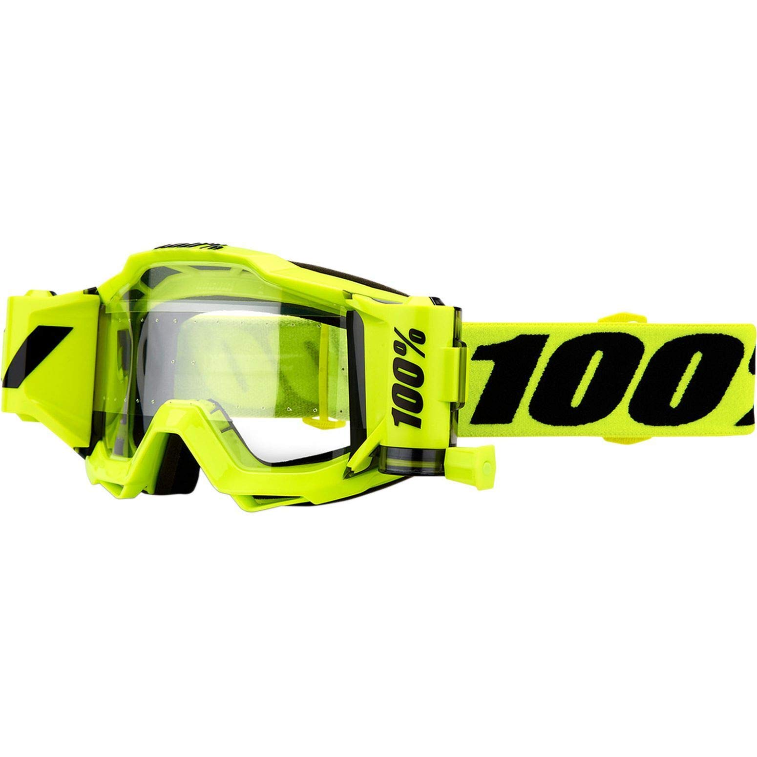 100% Brille Roll-Off Accuri Forecast Mud Fluo Neon Gelb klare Linse von 100%