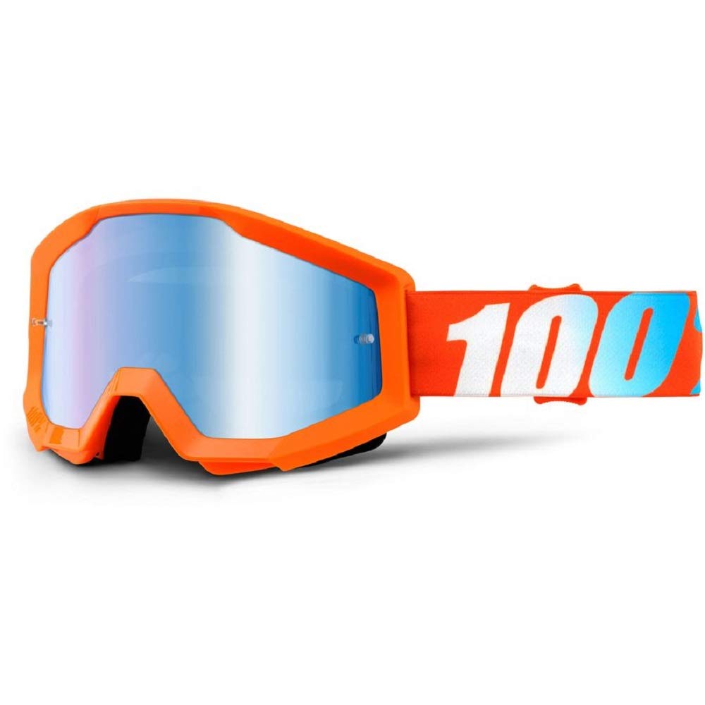100% STRATA Brille - Spiegel Blau Linse, Orange , Größe One Size 50410-006-02 von 100%