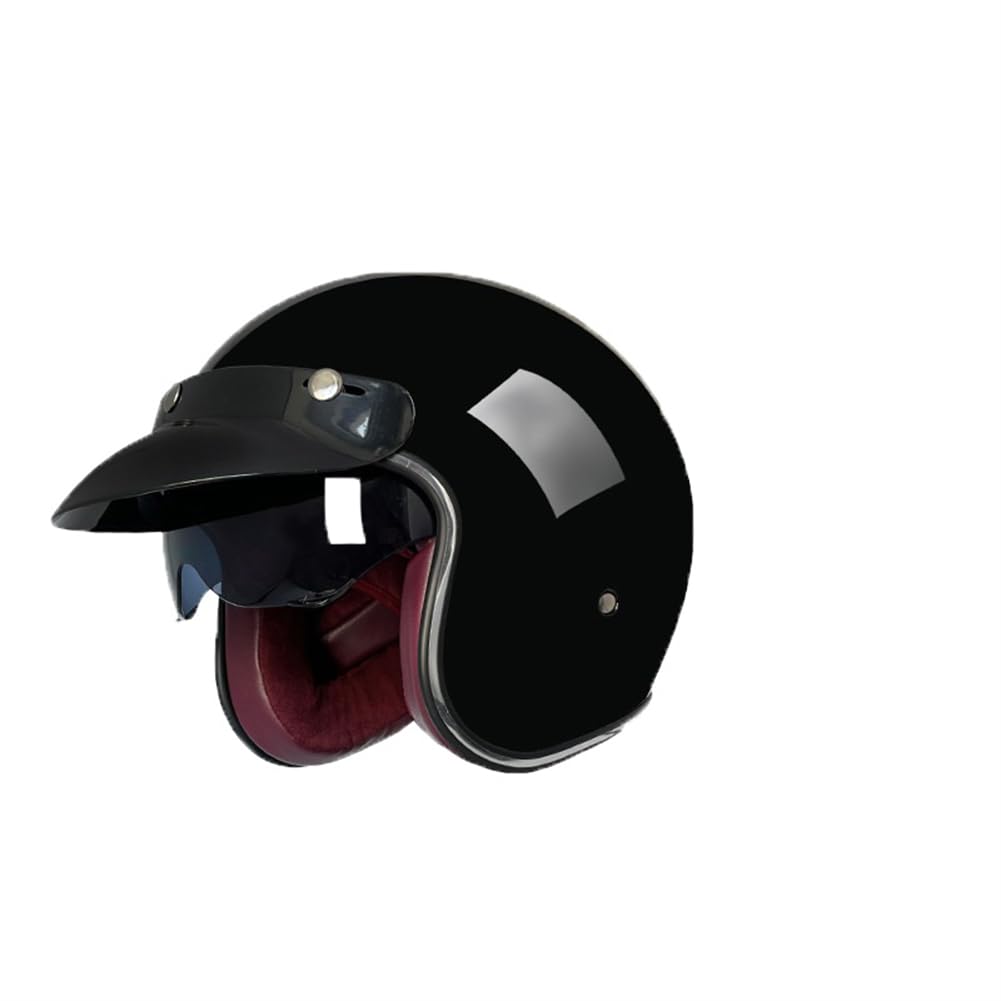 ABS Erwachsene Motorradhelm mit offenem Gesicht und Krempe Innenspiegel Retro Mode 3/4 Halbhelme Scooter Cruiser Racing Dirt Bike Männer und Frauen Reiten Abnehmbare Auskleidung Schwarz M ABS Erwachsene Motorradhelm mit offenem Gesicht und Krempe Innenspiegel Retro Mode 3/4 Halbhelme Scooter Cruiser Racing Dirt Bike Männer und Frauen Reiten Abnehmbare Auskleidung Schwarz M von 100junzidao