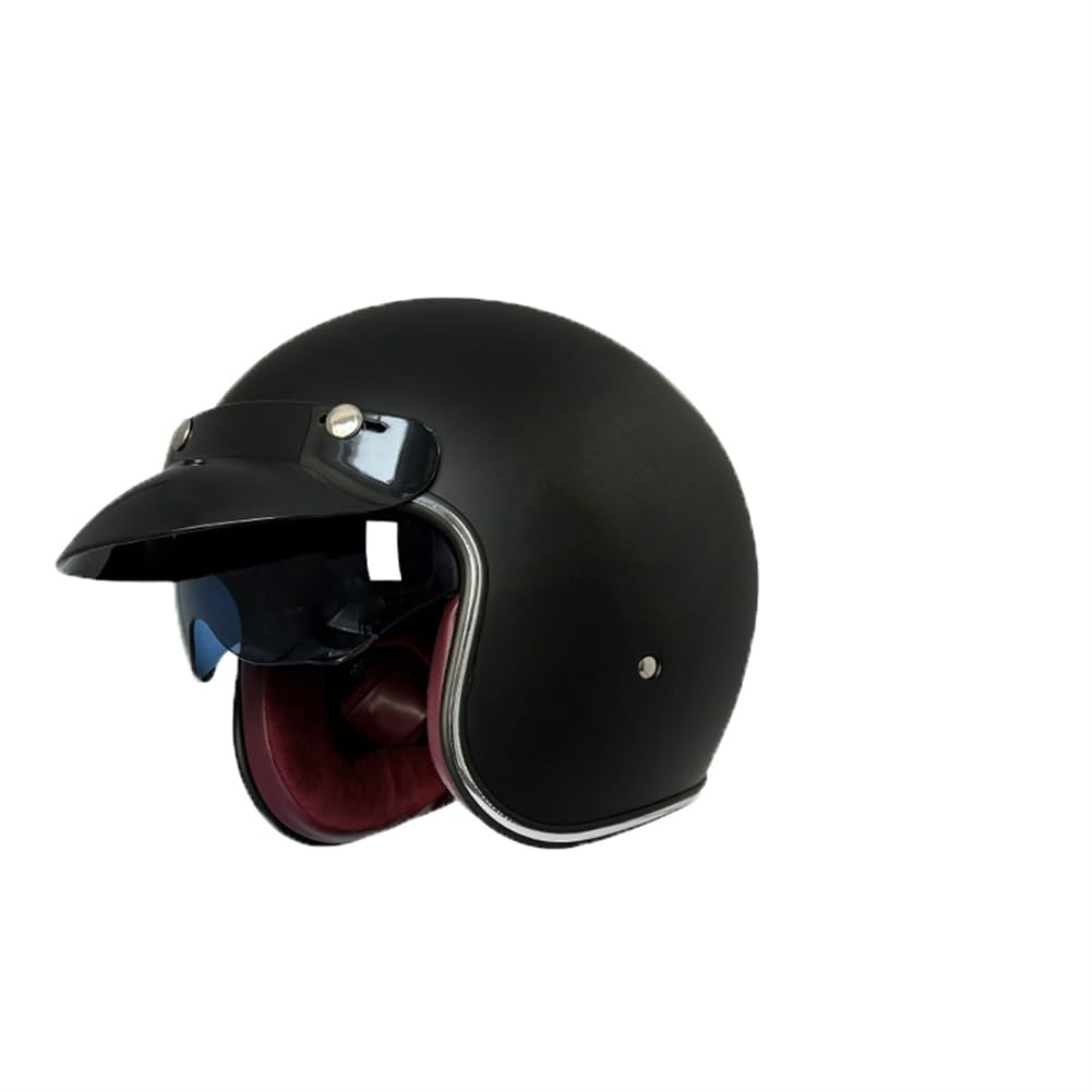 ABS Erwachsene Motorradhelm mit offenem Gesicht und Krempe Innenspiegel Retro Mode 3/4 Halbhelme Scooter Cruiser Racing Dirt Bike Männer und Frauen Reiten Abnehmbare Auskleidung Schwarz XL ABS Erwachsene Motorradhelm mit offenem Gesicht und Krempe Innenspiegel Retro Mode 3/4 Halbhelme Scooter Cruiser Racing Dirt Bike Männer und Frauen Reiten Abnehmbare Auskleidung Schwarz XL von 100junzidao