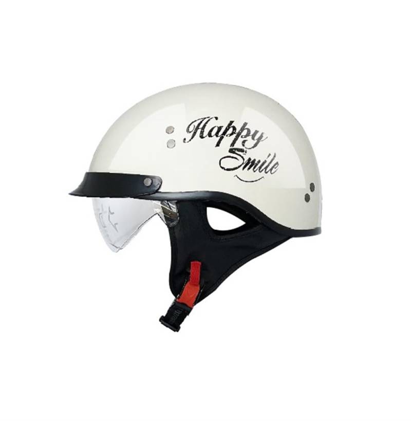 Adult Classic Skullcap Halbhelm mit Krempe Innenspiegel Motorradhelme geeignet für Scooter Bike Cruiser sicheres Fahren abnehmbares Futter DOT-Zertifizierung Blau XXL von 100junzidao