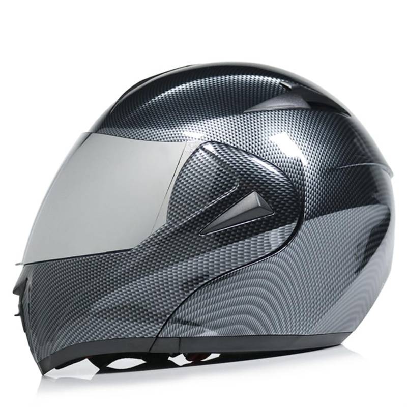 Anti-Fog Dual Visor Flip Typ Full Face Motorradhelm geeignet für Erwachsene Männer und Frauen Modular Crash Helm DOT Zertifizierung abnehmbares Futter Vier Jahreszeiten Reiten Grau M von 100junzidao