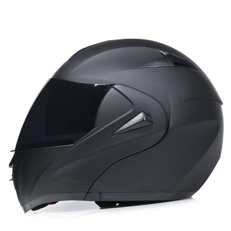 Erwachsene Flip-up Full Face Motorradhelme leichtes belüftetes DesignDoppelvisierSafetyscootercruiserbikeurban Classicmodularer Helm Schwarz S von 100junzidao