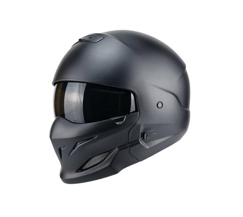 Erwachsener Motorradhelm Schwarz Scorpion Männlich Retro Combo Indische Helme Vier Jahreszeiten Unisex Erwachsene Straße 3/4 Halb Einstellbar DOT Zugelassen Schwarz S von 100junzidao