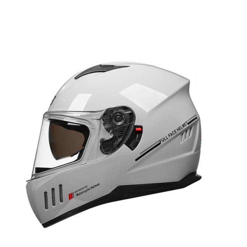 Full Face Motorradhelme Doppelvisier mit Wicking, Spoiler, Belüftungslöcher und Anti-Kratz-Stück Helm für Erwachsene Männer und Frauen Grau XL von 100junzidao