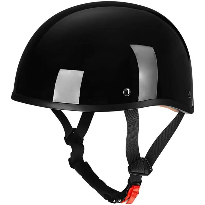 Half Face Retro Motorradhelm Unisex Riding Safety ADV Skull Helme ABS Geeignet für Off-Road Mountain Bike Cruiser Scooter Schwarz M von 100junzidao