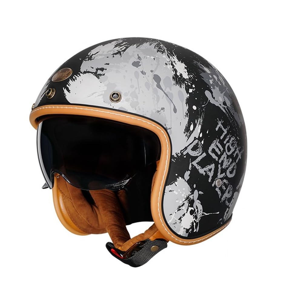 Herren Motorradhelme mit Innenspiegel Erwachsene 3/4 Halbhelm Damen Scooter Cruiser Fahrrad Sicherheit Anti-Kollision Sonnenschirm Sonnenschutz Schwarz L Herren Motorradhelme mit Innenspiegel Erwachsene 3/4 Halbhelm Damen Scooter Cruiser Fahrrad Sicherheit Anti-Kollision Sonnenschirm Sonnenschutz Schwarz L von 100junzidao