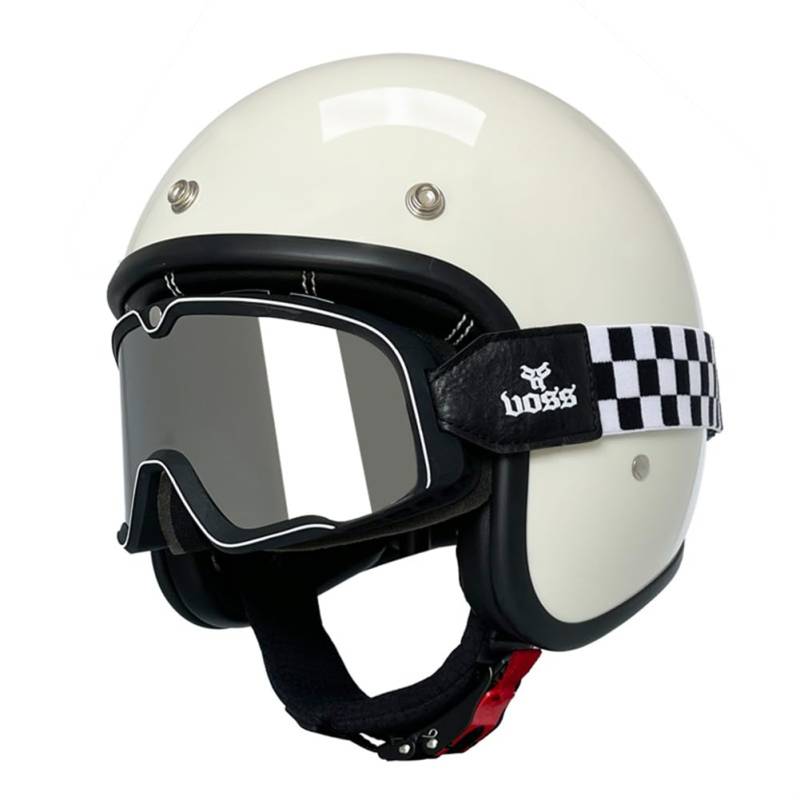 Herren und Damen Jet 3/4 Halbhelme Open Face Motorradhelme mit Brille Herausnehmbares Innenfutter Leichtgewicht 850g Belüftung und Geräuschreduzierung Geeignet für Outdoor Riding Beige XXL von 100junzidao