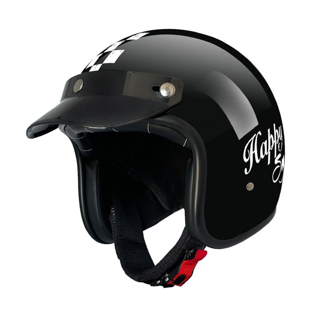 Klassischer Motorrad 3/4 Helm ganzjährig Universal Sicherheit Roller Cruiser Sport Auto Offener Halbhelm mit Krempe ABS Dot Zertifizierung ganzjährig verfügbar Schwarz M Klassischer Motorrad 3/4 Helm ganzjährig Universal Sicherheit Roller Cruiser Sport Auto Offener Halbhelm mit Krempe ABS Dot Zertifizierung ganzjährig verfügbar Schwarz M von 100junzidao