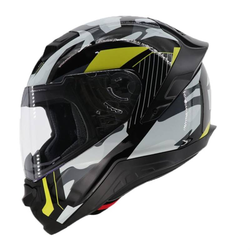 Leichter Motorrad-Vollvisierhelm Doppelmaske Erwachsene Sicherheits-Crash-Helme Klarer Spiegel DOT-geprüft Weibliche Straße Motorrad Roller Roller Touring Grau M von 100junzidao